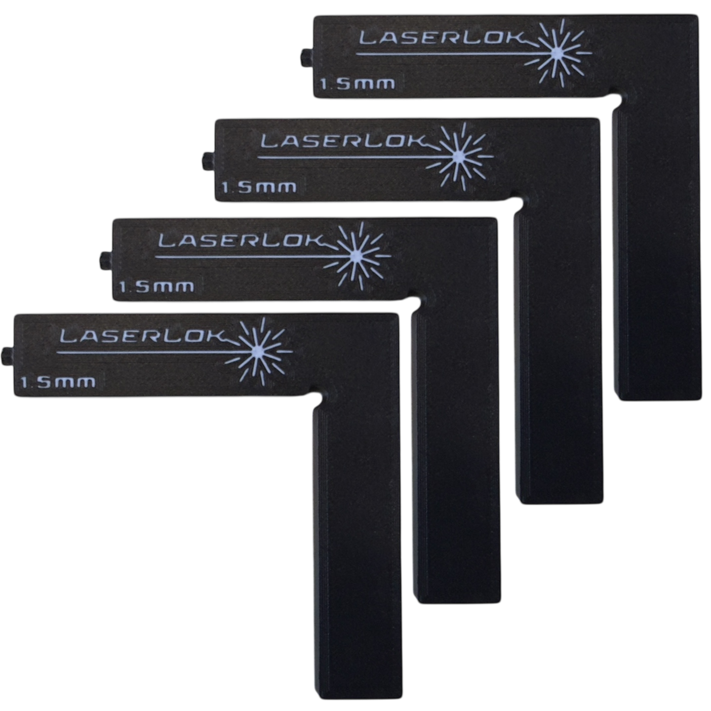 LaserLok™ Magnetic L-Corners designed for squaring on your laser bed