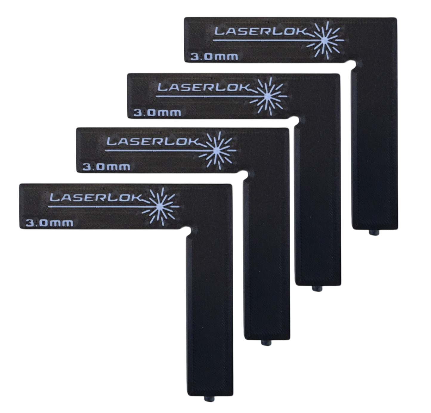 LaserLok™ Magnetic L-Corners designed for squaring on your laser bed