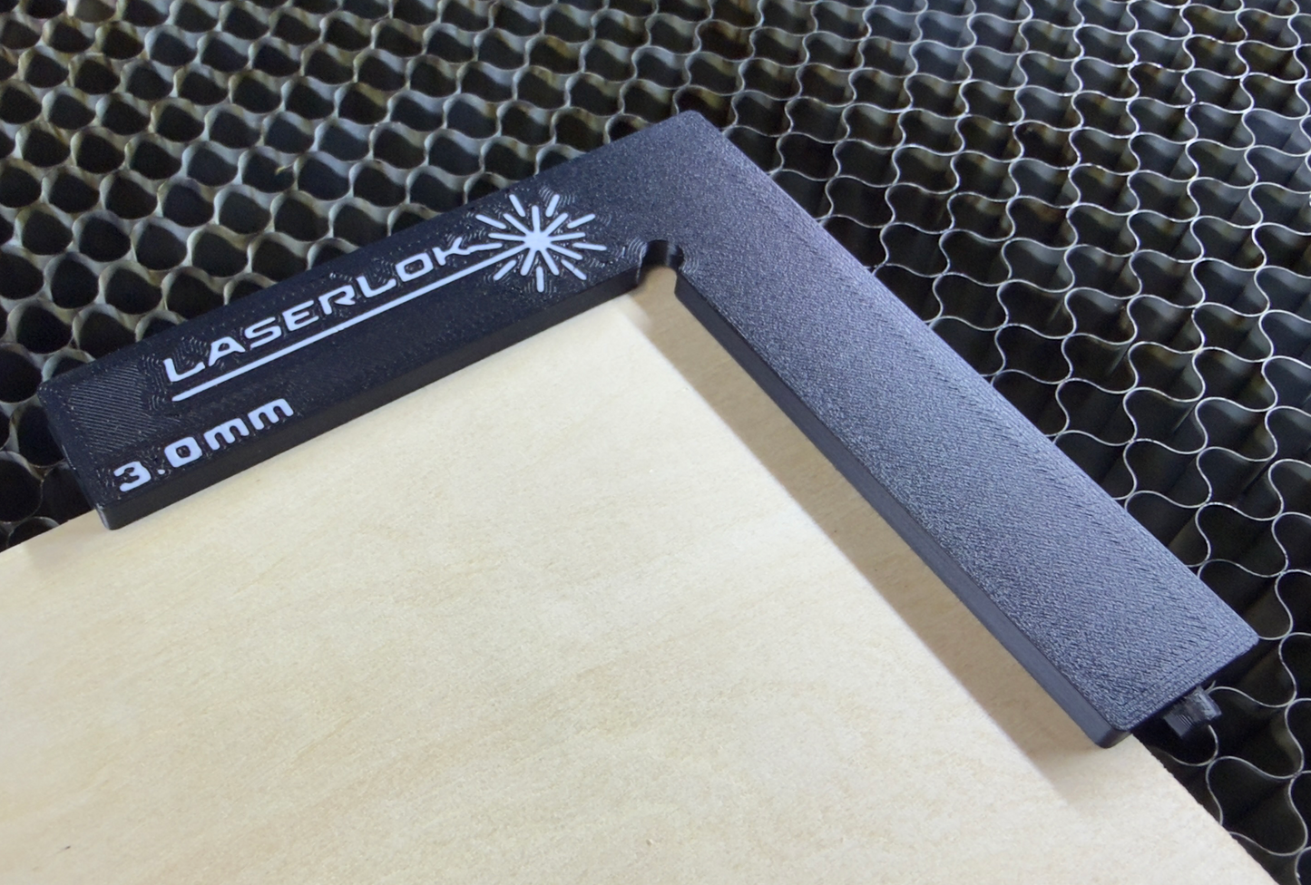 LaserLok™ Magnetic L-Corners designed for squaring on your laser bed